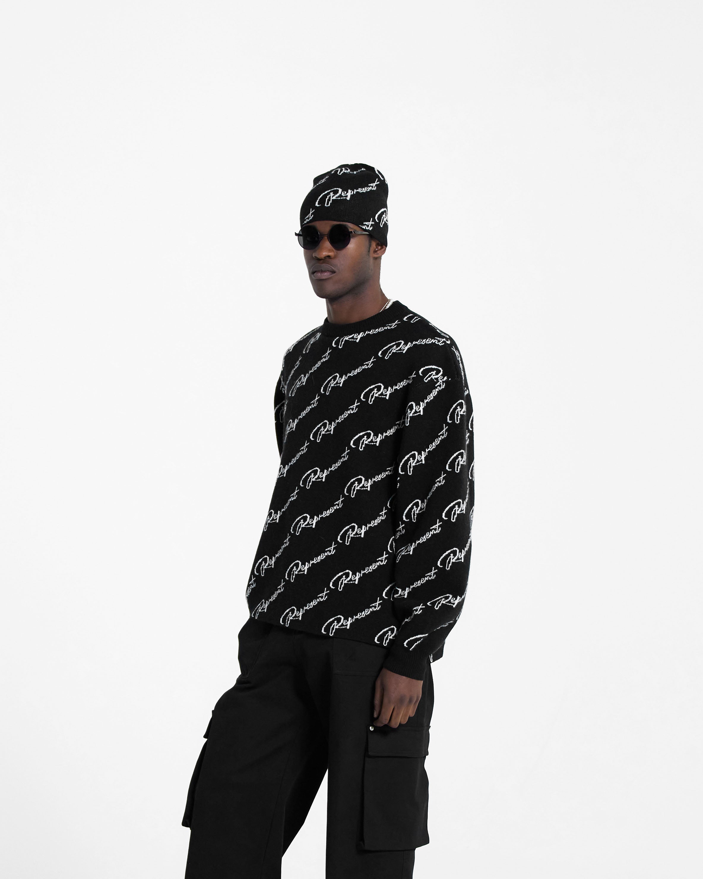 Represent Jacquard Sweater - Black